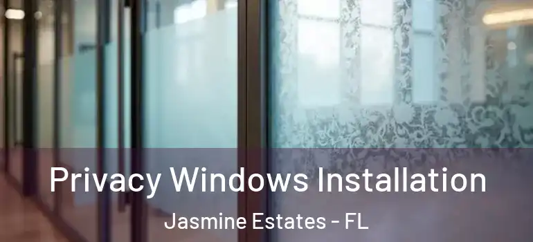 Privacy Windows Installation Jasmine Estates - FL